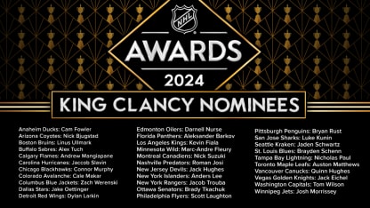 NHL announces 32 nominees for King Clancy Trophy