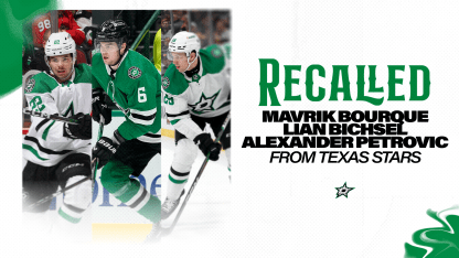 Dallas Stars recall forward Mavrik Bourque and defensemen Lian Bichsel and Alexander Petrovic from Texas Stars 051524