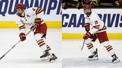 NHL prospects Will Smith Cutter Gauthier lead Boston College to NCAA title game